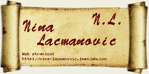 Nina Lacmanović vizit kartica